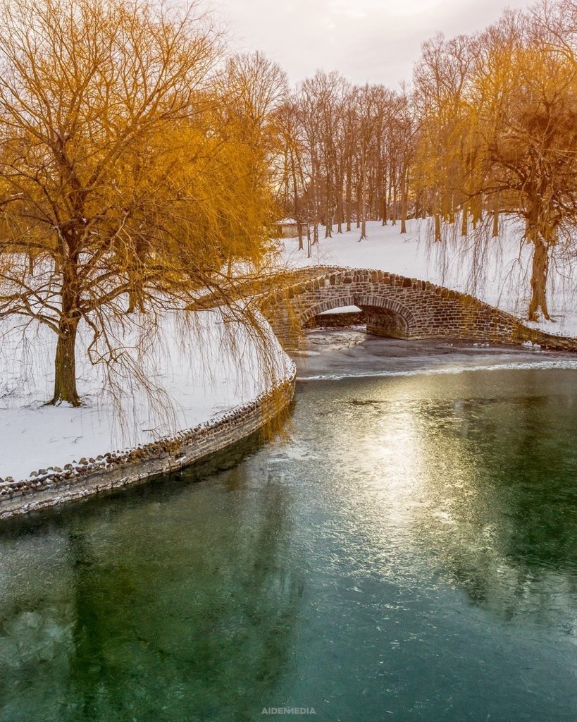 drone image of onondaga lake park in the winter syracuse ny aiden media 